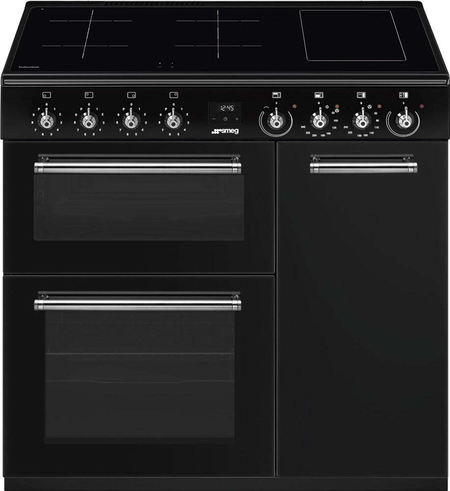 Smeg CX93IMBL classica Cucina da accosto cm. 90x60, 3 forni elettrici, 5 zone cottura a induzione, nero
