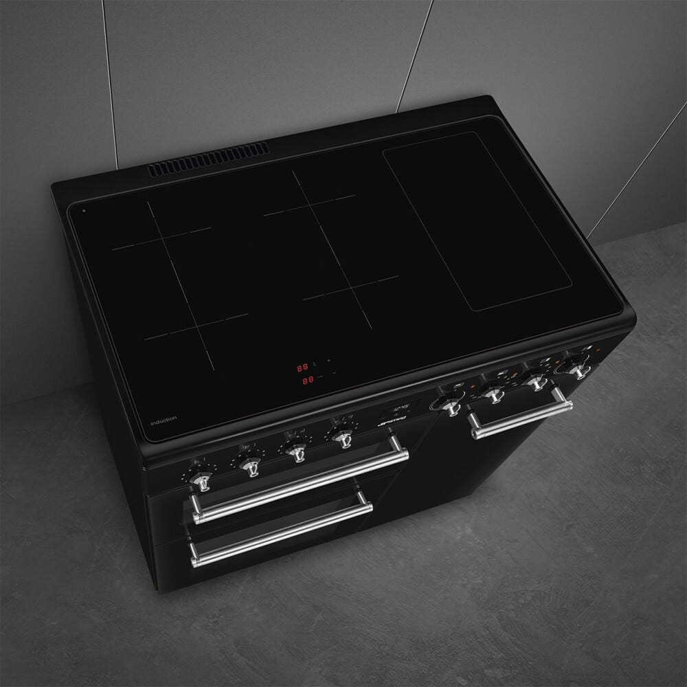 Smeg CX93IMBL classica Cucina da accosto cm. 90x60, 3 forni elettrici, 5 zone cottura a induzione, nero