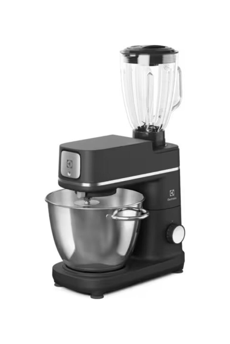 Electrolux E6KM1-8BPT Serie 800 Assistent Impastatrice planetaria, 1200W, Doppia ciotola, Nero