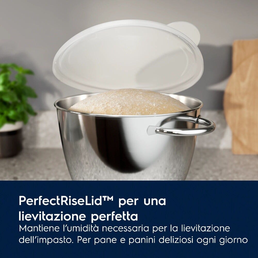 Electrolux E6KM1-4PPT Serie 700 Assistent Impastatrice Planetaria, 1200W, Doppia Ciotola, Platinum Pearl