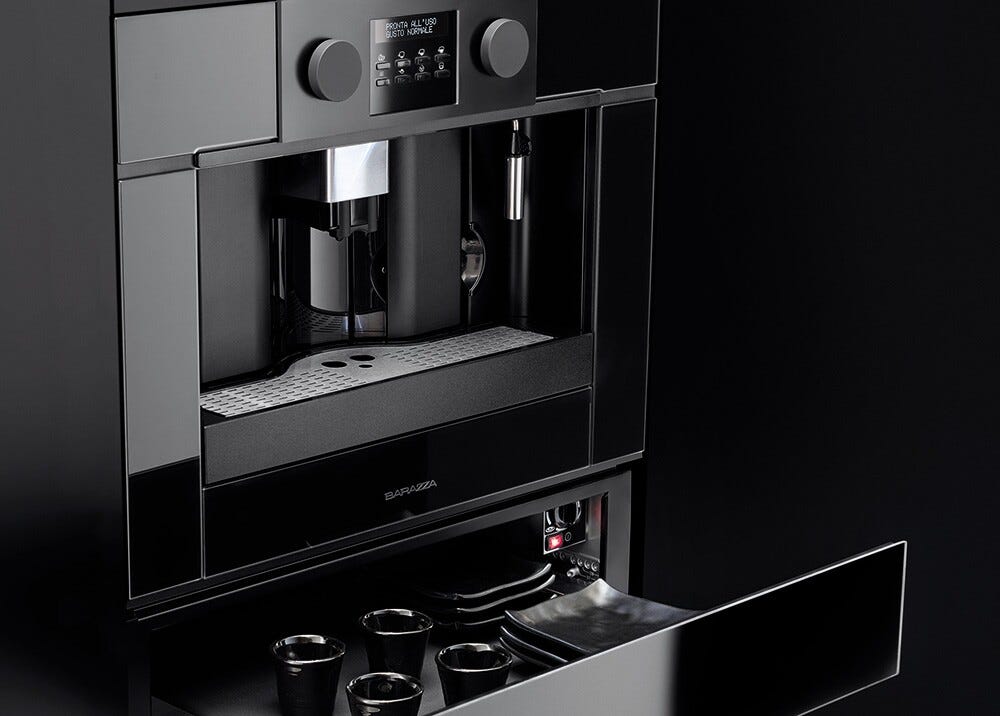Barazza 1CEEVG Icon Glass Cassetto scaldavivande preriscaldamento e mantenimento calore, vetro nero