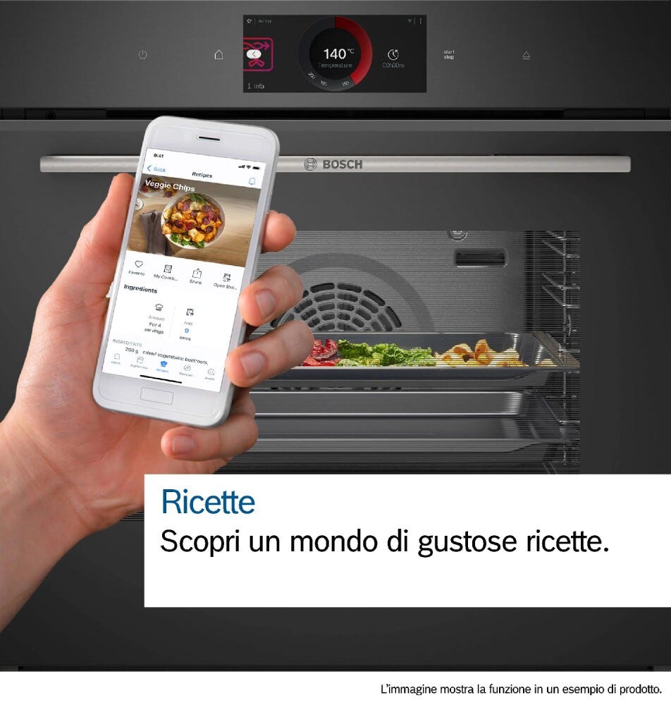 Bosch HBG7721B2 Serie 8 Forno da incasso, 71 Litri, A+, Air Fry, Nero