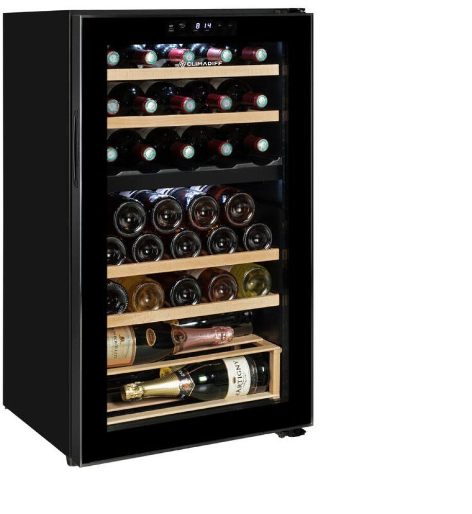Avintage CEPAGE33DZ Cantina vini a doppia zona 33 bottiglie, doppia temperatura 5-20 °C, ripiani in legno