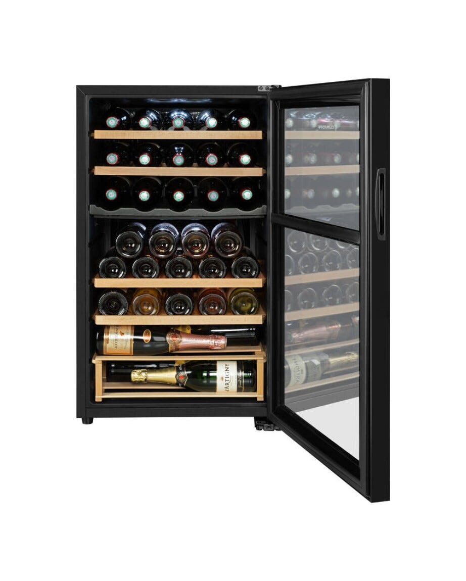 Avintage CEPAGE33DZ Cantina vini a doppia zona 33 bottiglie, doppia temperatura 5-20 °C, ripiani in legno