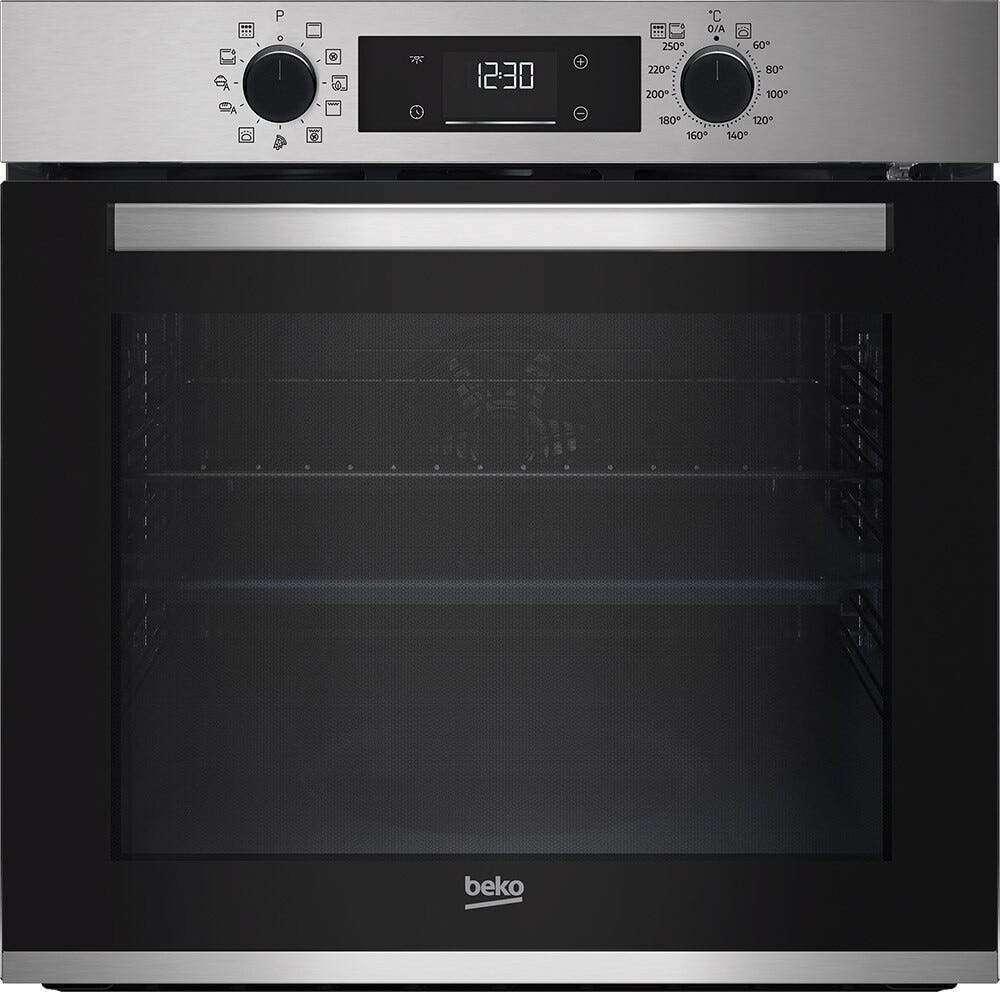 Beko BBIMP2300XP b300 Forno elettrico cm. 60, capacità 71 litri, pirolitico, 11 funzioni, inox/nero