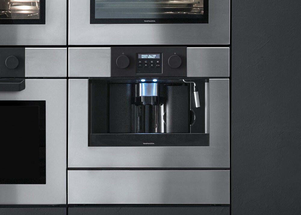 Barazza 1CFEVS Macchina caffè da incasso 5 intensità, 3 quantità, serbatoio 1,8 L, 15 bar, inox satinato