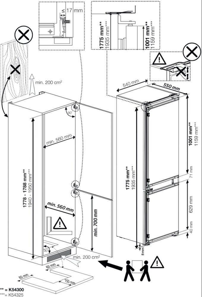 Beko B7BCNA295HS2 pro 700 Frigorifero da incasso cm. 54, capacità 270 L, No Frost, ProSmart™ Inverter