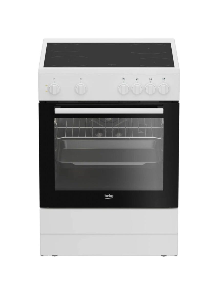Beko FBS67000WD Cucina da accosto cm. 60, 4 zone in vetroceramica, forno 73 litri, 4 funzioni, SteamShine®, bianco