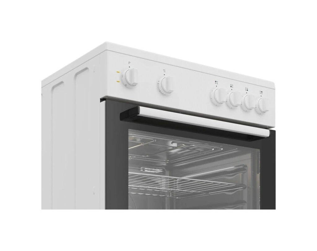 Beko FBS67000WD Cucina da accosto cm. 60, 4 zone in vetroceramica, forno 73 litri, 4 funzioni, SteamShine®, bianco
