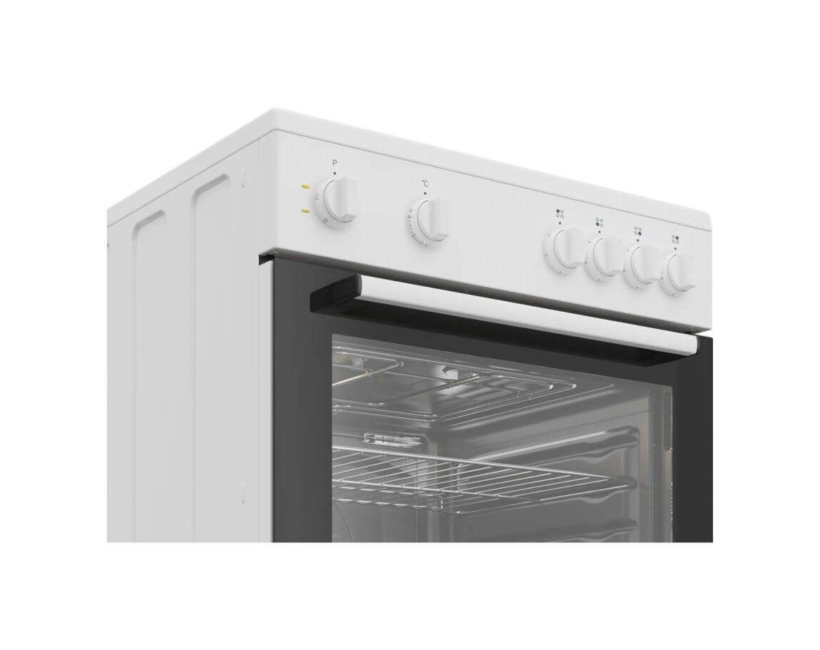 Beko FBS67000WD Cucina da accosto cm. 60, 4 zone in vetroceramica, forno 73 litri, 4 funzioni, SteamShine®, bianco