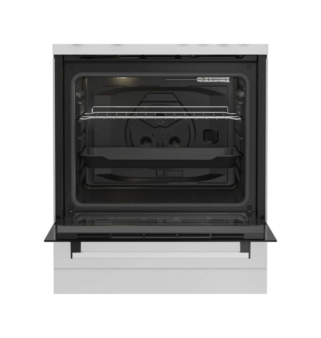 Beko FBS67000WD Cucina da accosto cm. 60, 4 zone in vetroceramica, forno 73 litri, 4 funzioni, SteamShine®, bianco