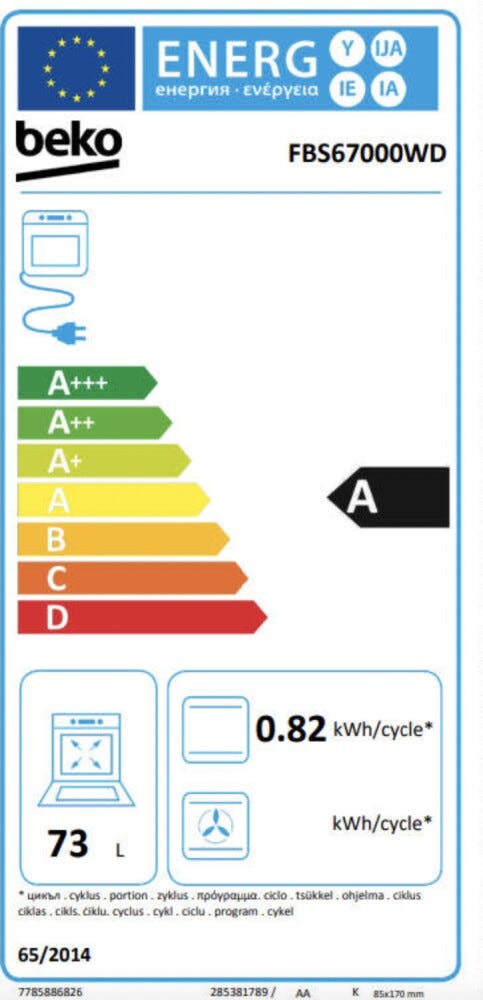 Beko FBS67000WD Cucina da accosto cm. 60, 4 zone in vetroceramica, forno 73 litri, 4 funzioni, SteamShine®, bianco