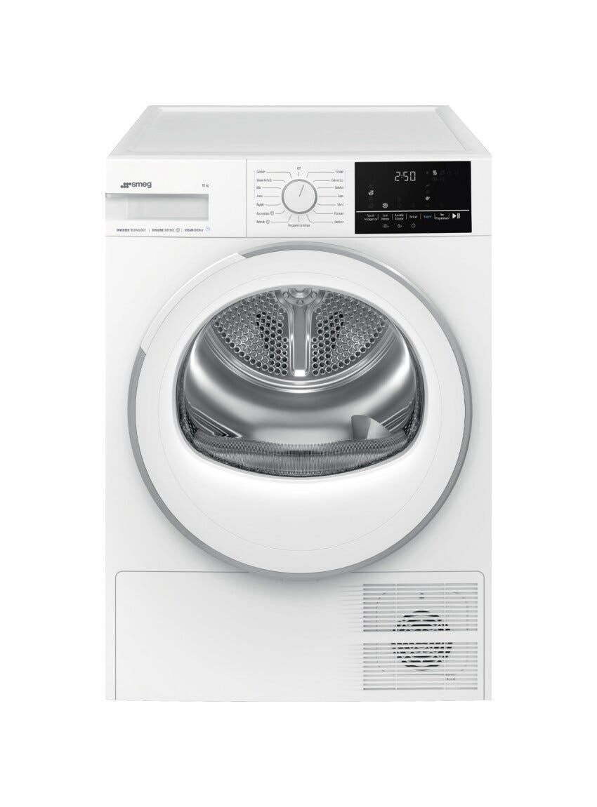 Smeg DN10SEC Asciugatrice a pompa di calore, cm. 60, capacità 10 kg, Tecnologia Steam Energy, bianco