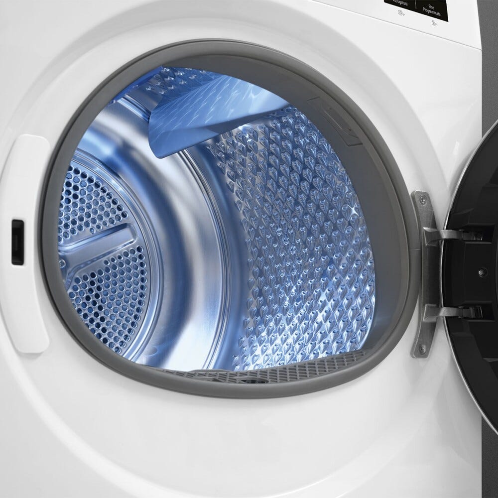 Smeg DRC08EE Asciugatrice slim a pompa di calore, cm. 60, profondità 46 cm, capacità 8 kg, funzione Anti-Piega, bianco