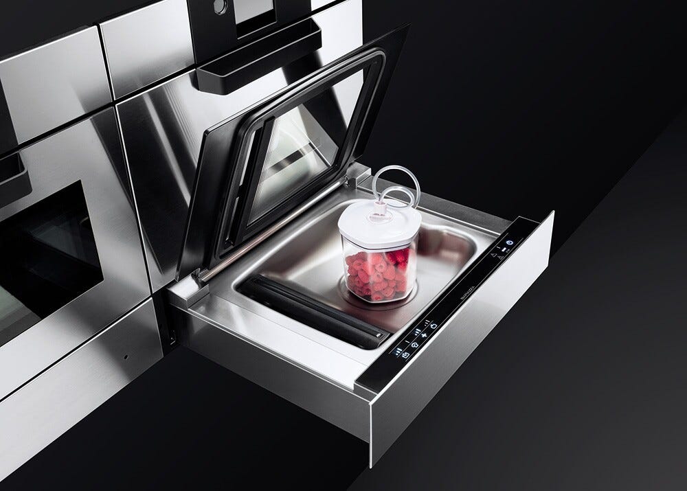 Barazza 1CSEVS Icon Steel Cassetto sottovuoto da incasso con Touch Control, inox