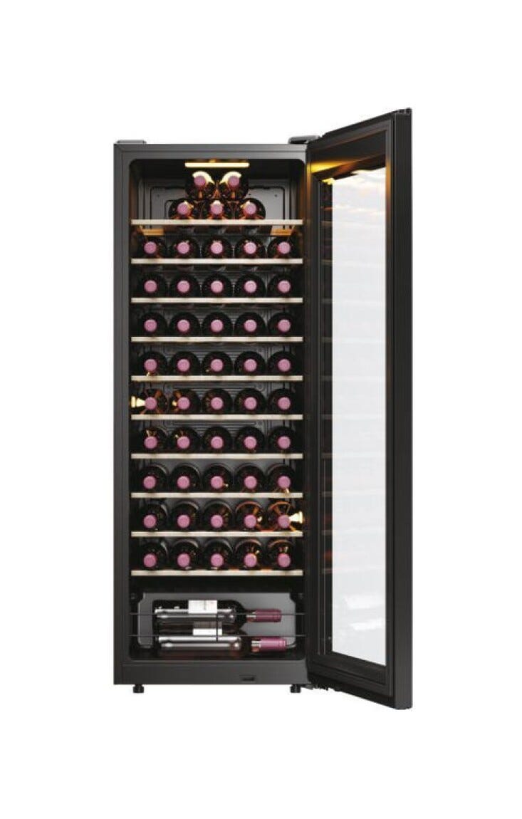 Haier HWS58GGH1 Serie 3 Cantinetta vino cm. 48, capacità 58 bottiglie, vetro anti‑UV, Wi‑Fi hOn, nero