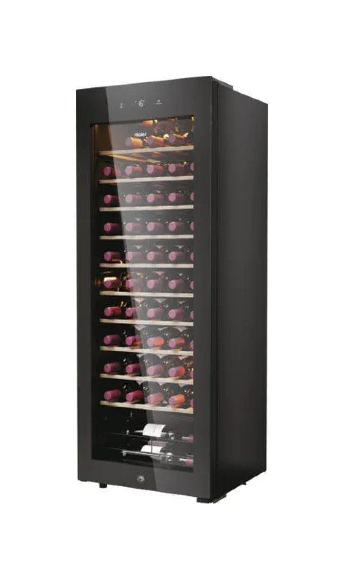 Haier HWS58GGH1 Serie 3 Cantinetta vino cm. 48, capacità 58 bottiglie, vetro anti‑UV, Wi‑Fi hOn, nero
