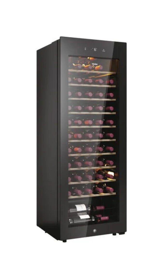 Haier HWS58GGH1 Serie 3 Cantinetta vino cm. 48, capacità 58 bottiglie, vetro anti‑UV, Wi‑Fi hOn, nero