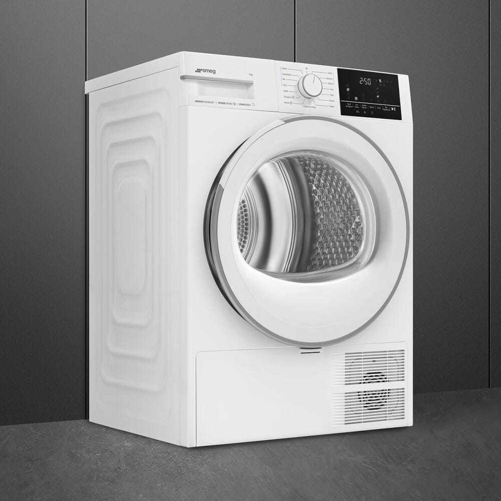 Smeg DN08SEC NovaCare Asciugatrice a pompa di calore, cm. 60, capacità 8 kg, Tecnologia Steam Energy, bianco