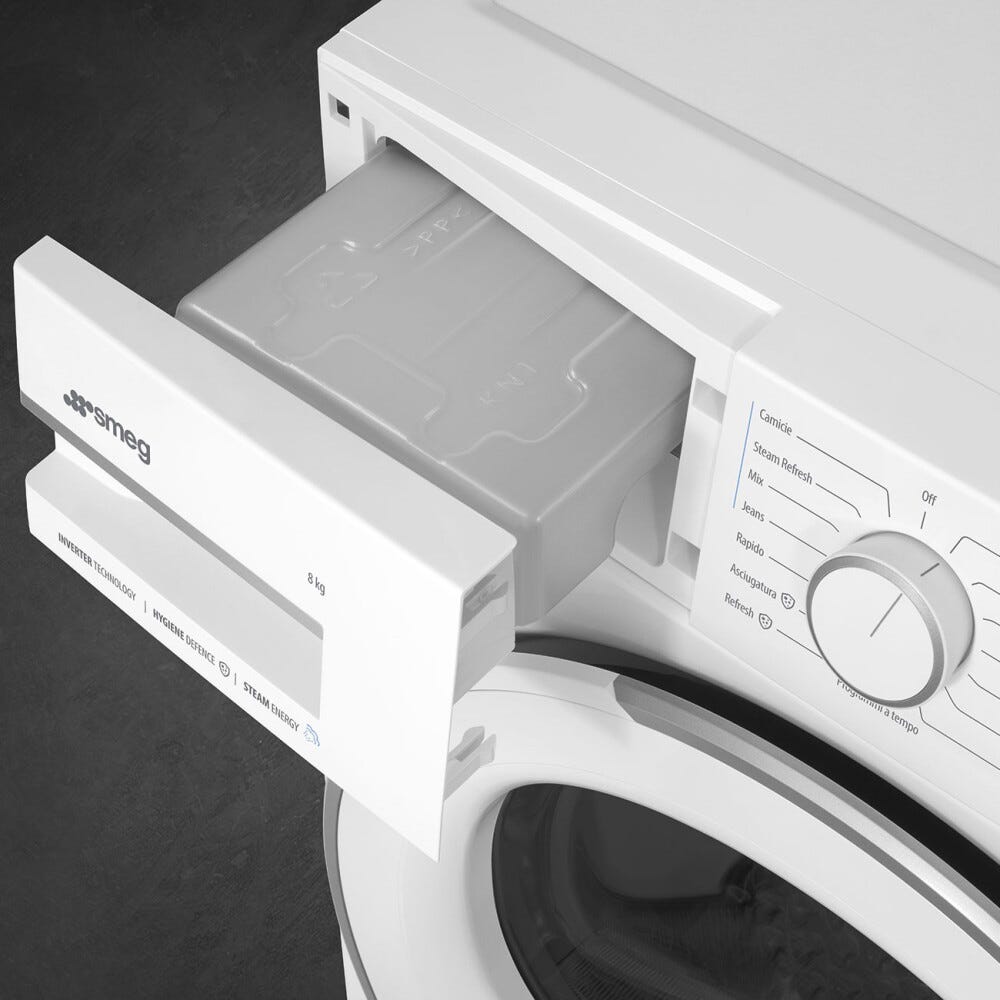 Smeg DN08SEC NovaCare Asciugatrice a pompa di calore, cm. 60, capacità 8 kg, Tecnologia Steam Energy, bianco