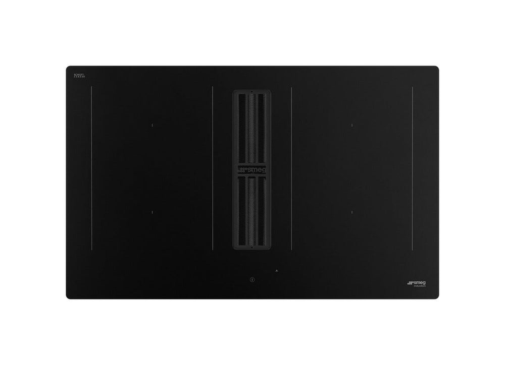 Smeg HOBD382N2 Piano cottura a induzione con cappa integrata, cm. 83, 4 zone, capacità max 630 m3/h, vetro nero opaco