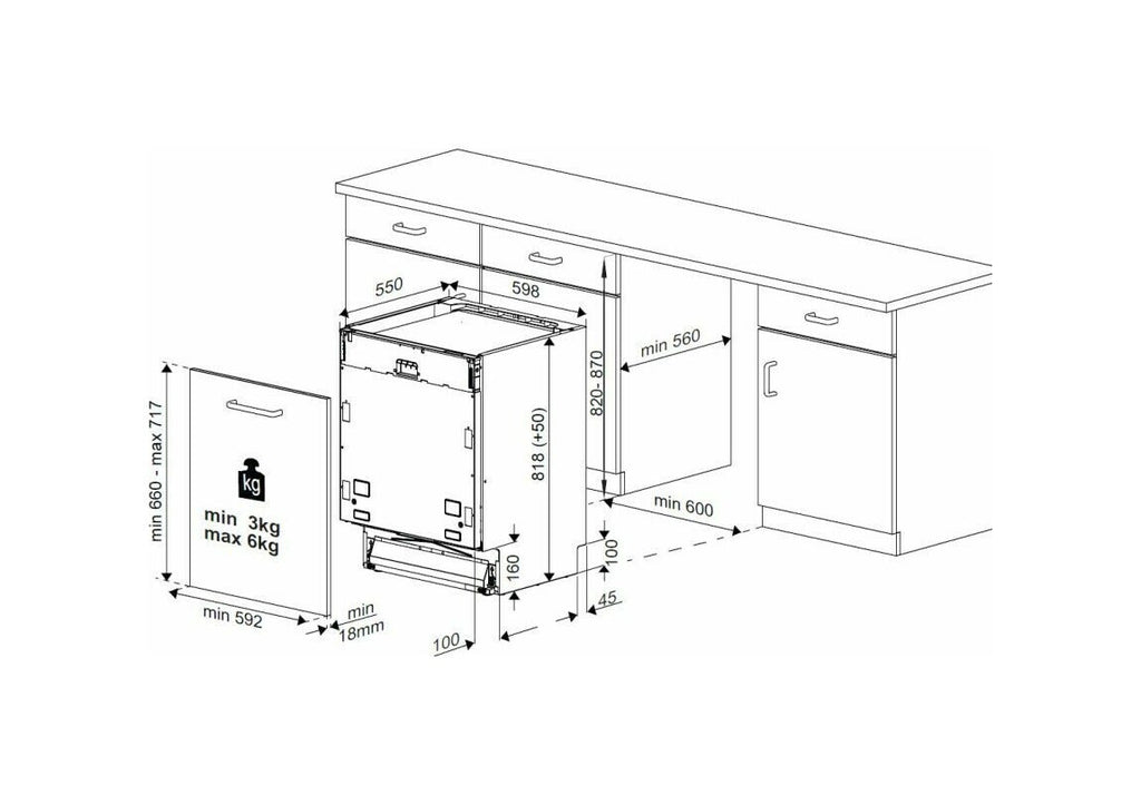 Beko BDIN36550 Lavastoviglie da incasso cm. 60, 15 coperti, 6 programmi, 44 dB