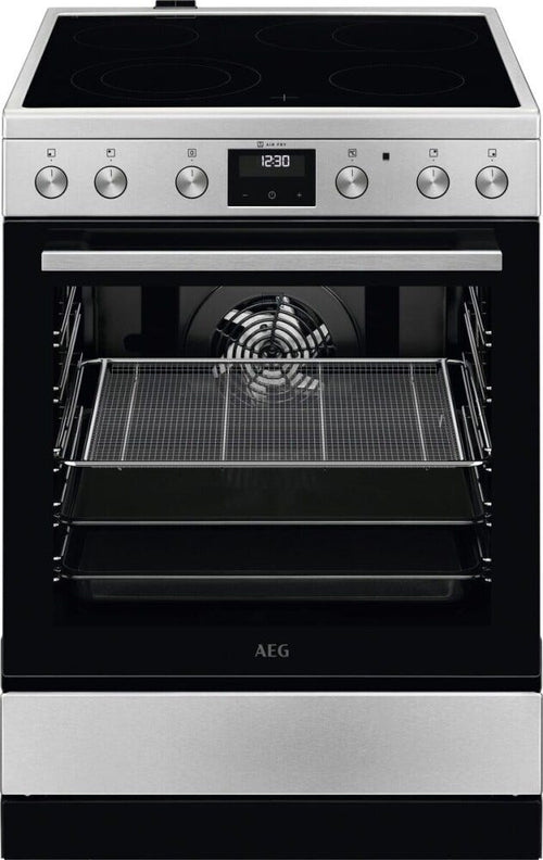 AEG CCB6446CBM serie 5000 Cucina da accosto cm. 60x60, 4 zone cottura elettriche, 1 forno, cottura air fry, 73 litri, inox