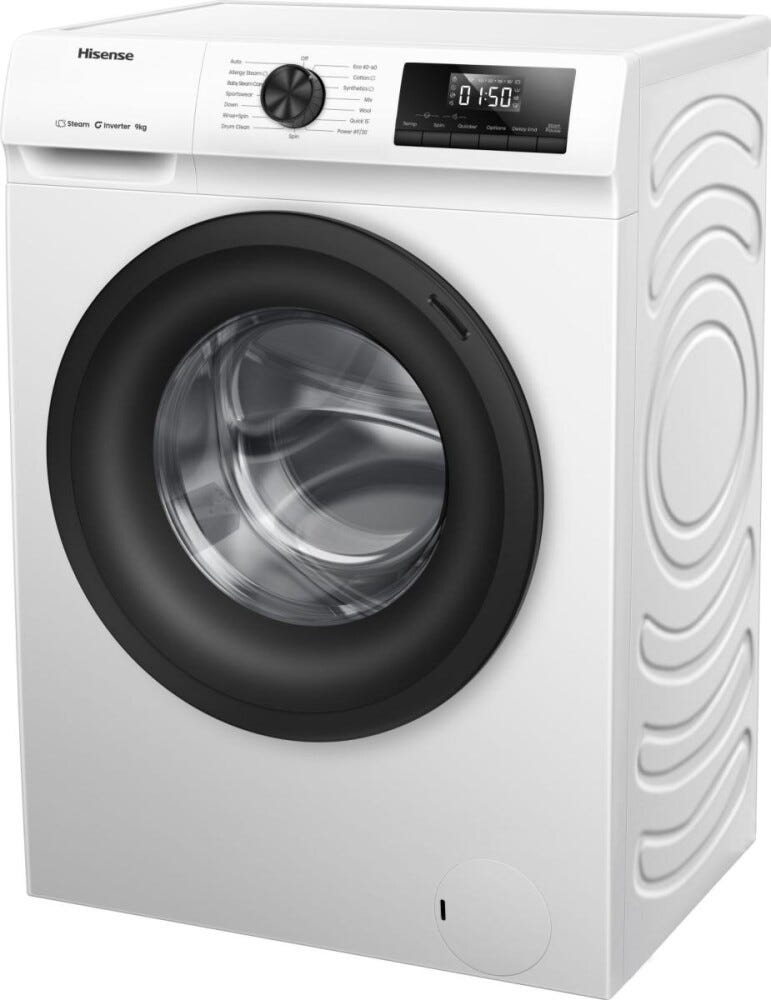 Hisense WF1Q9041BW Lavatrice cm. 60, capacità 9 kg, 1400 giri, Inverter, 15 programmi, bianco