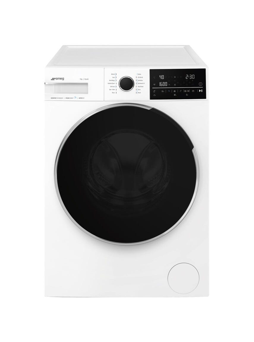 Smeg WNP96SLAAIN1 NovaCare Lavatrice cm. 60, capacità 9 kg, Tecnologia Steam Energy, centrifuga 1600 giri, bianco