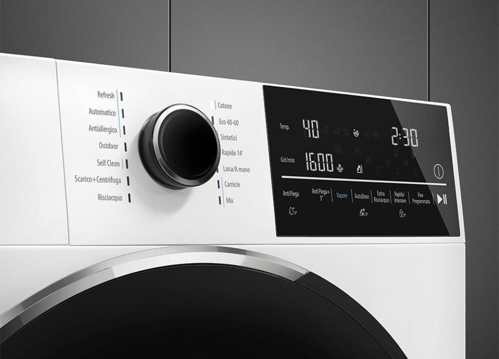 Smeg WNP96SLAAIN1 NovaCare Lavatrice cm. 60, capacità 9 kg, Tecnologia Steam Energy, centrifuga 1600 giri, bianco