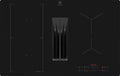 Electrolux KCC83410CT Piano cottura a induzione con cappa integrata, 80 cm, SaphirMatt®, Classe A+, vetro nero opaco