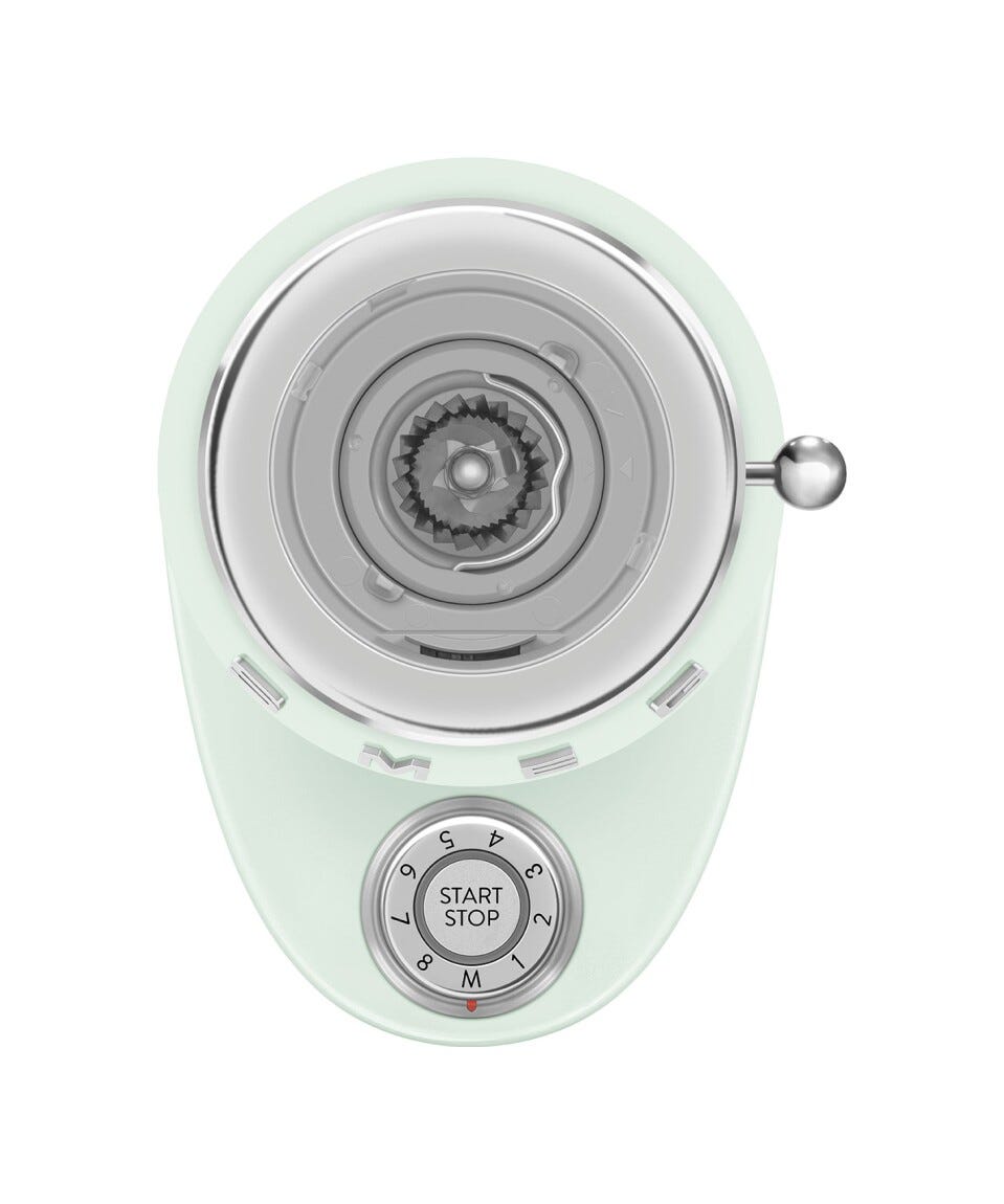 Smeg Selection CGF03PGEU 50's Style Macinacaffè, contenitore chicchi 240 g, verde pastello lucido