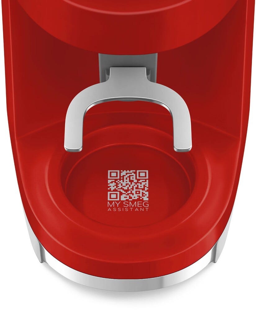 Smeg Selection CGF03RDEU 50's Style Macinacaffè, contenitore chicci 240 g, rosso lucido