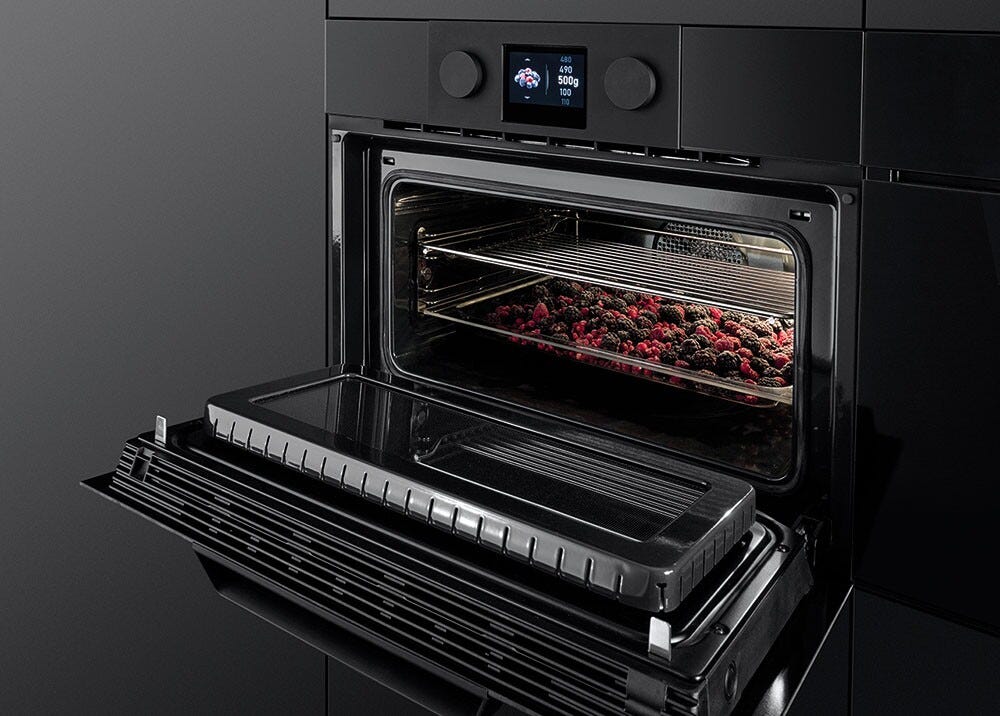 Barazza 1FEVEMCN Icon Exclusive Forno combinato microonde da incasso, 40 litri, 20 programmi di cottura automatica, nero