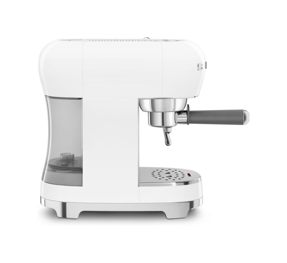Smeg Selection ECF02WHEU 50's Style Macchina da caffè espresso manuale, bianco lucido