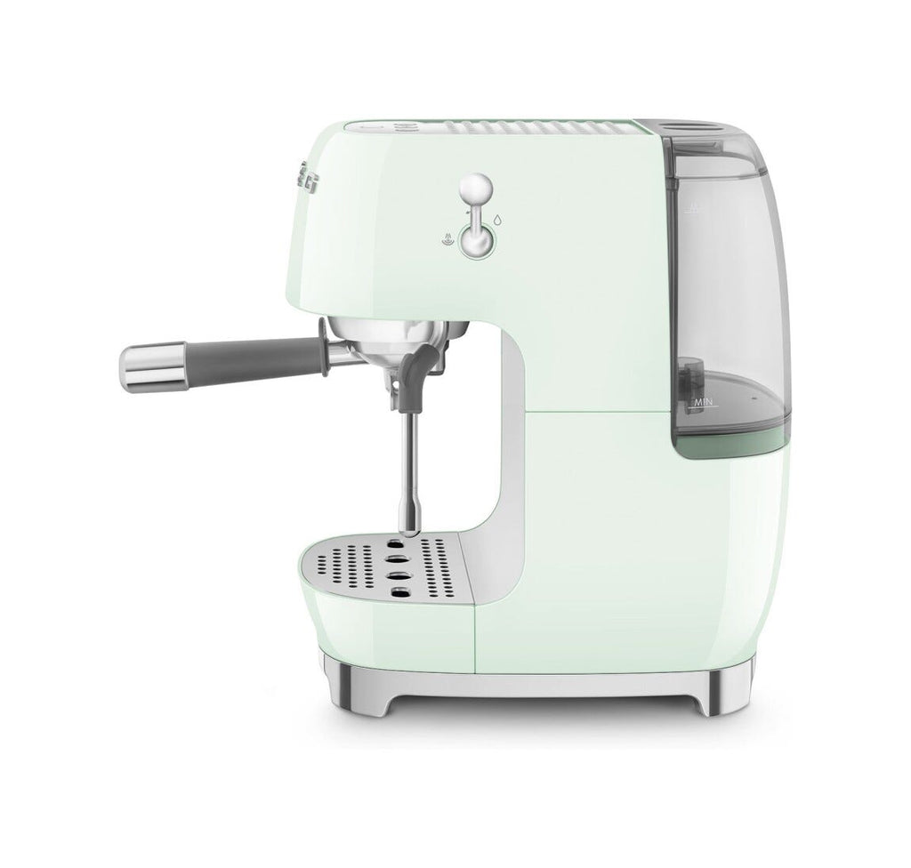 Smeg Selection ECF03PGEU 50's Style Macchina da caffè espresso manuale, con funzione Cold Brew, verde pastello lucido