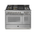 Steel Ascot 120 Pulse AP12FF Cucina da accosto 120 cm, doppio forno elettrico multifunzione, 5 bruciatori in ottone, inox