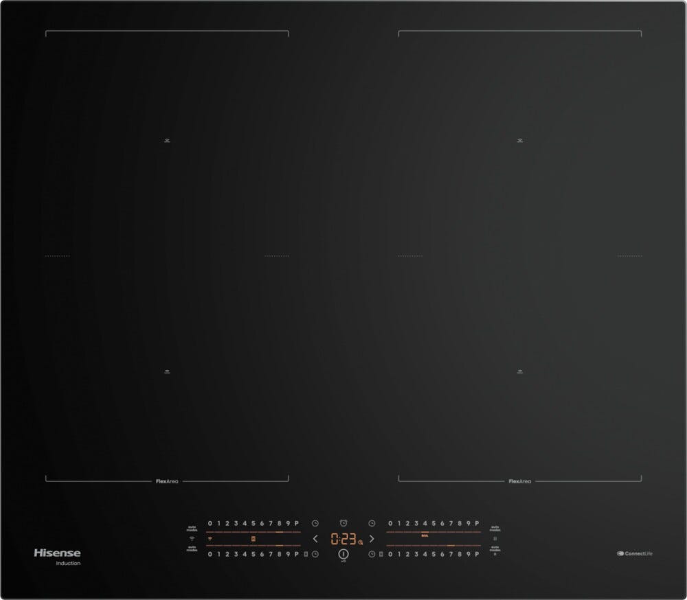 Hisense HI6442BSCWF Hi6 Piano cottura a induzione cm. 60, 4 zone induzione, Area Flex, Slider Touch, programmi automatici, nero