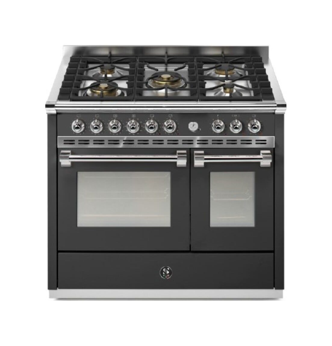 Steel Ascot 100 Pulse AP10FF Cucina da accosto 100 cm, doppio forno elettrico multifunzione indipendente, piano cottura a gas o induzione