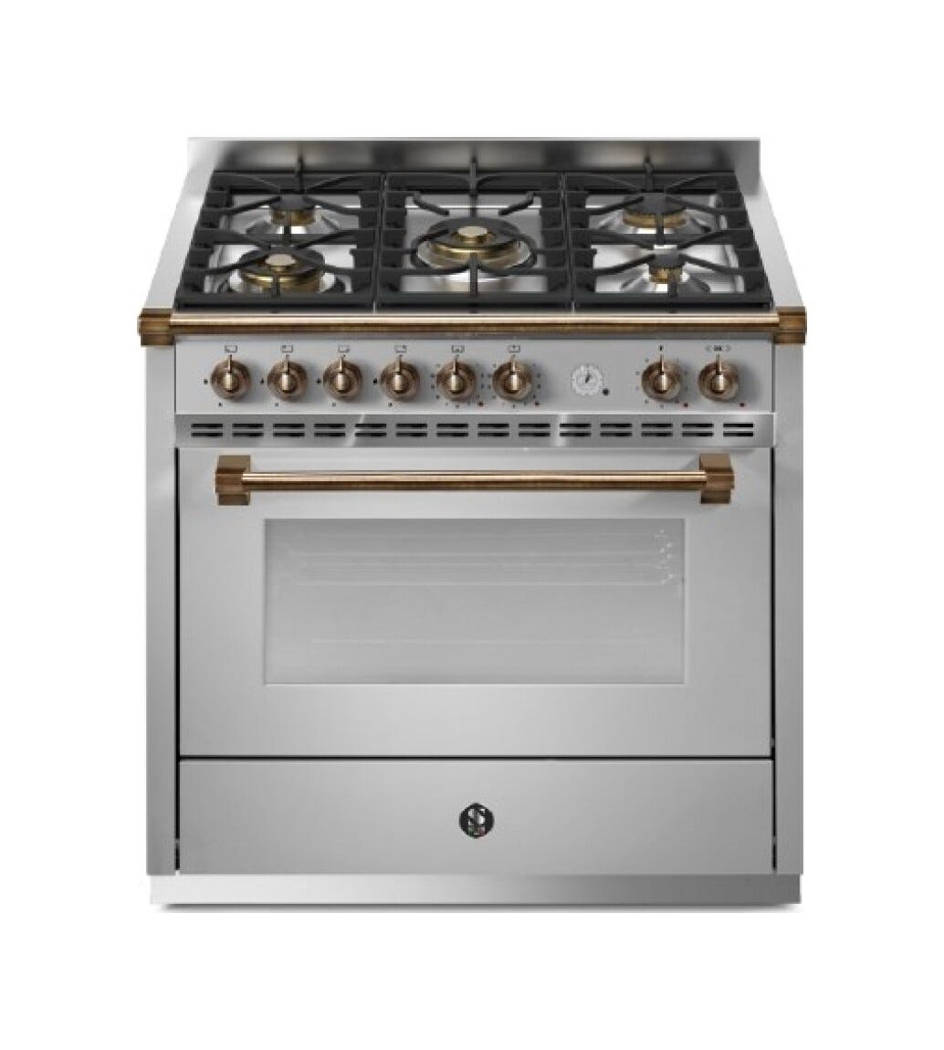 Steel Ascot Pulse 90 AP9F Cucina da accosto 90 cm, forno elettrico multifunzione, piano a gas o induzione, acciaio inox
