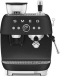 Smeg Selection EGF03BLMEU 50's Style Macchina per caffè espresso manuale, macinacaffè integrato, nero opaco