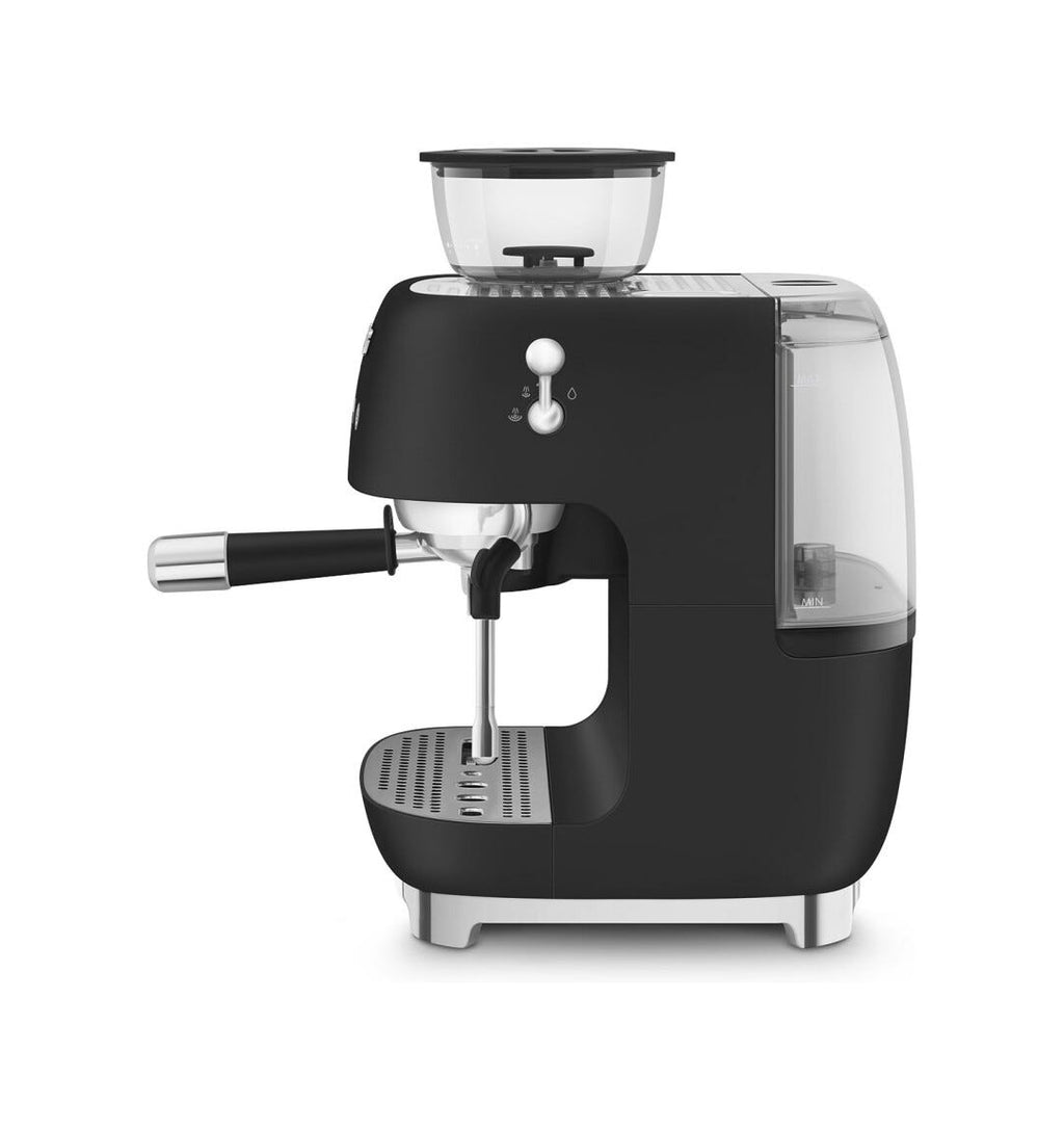Smeg Selection EGF03BLMEU 50's Style Macchina per caffè espresso manuale, macinacaffè integrato, nero opaco