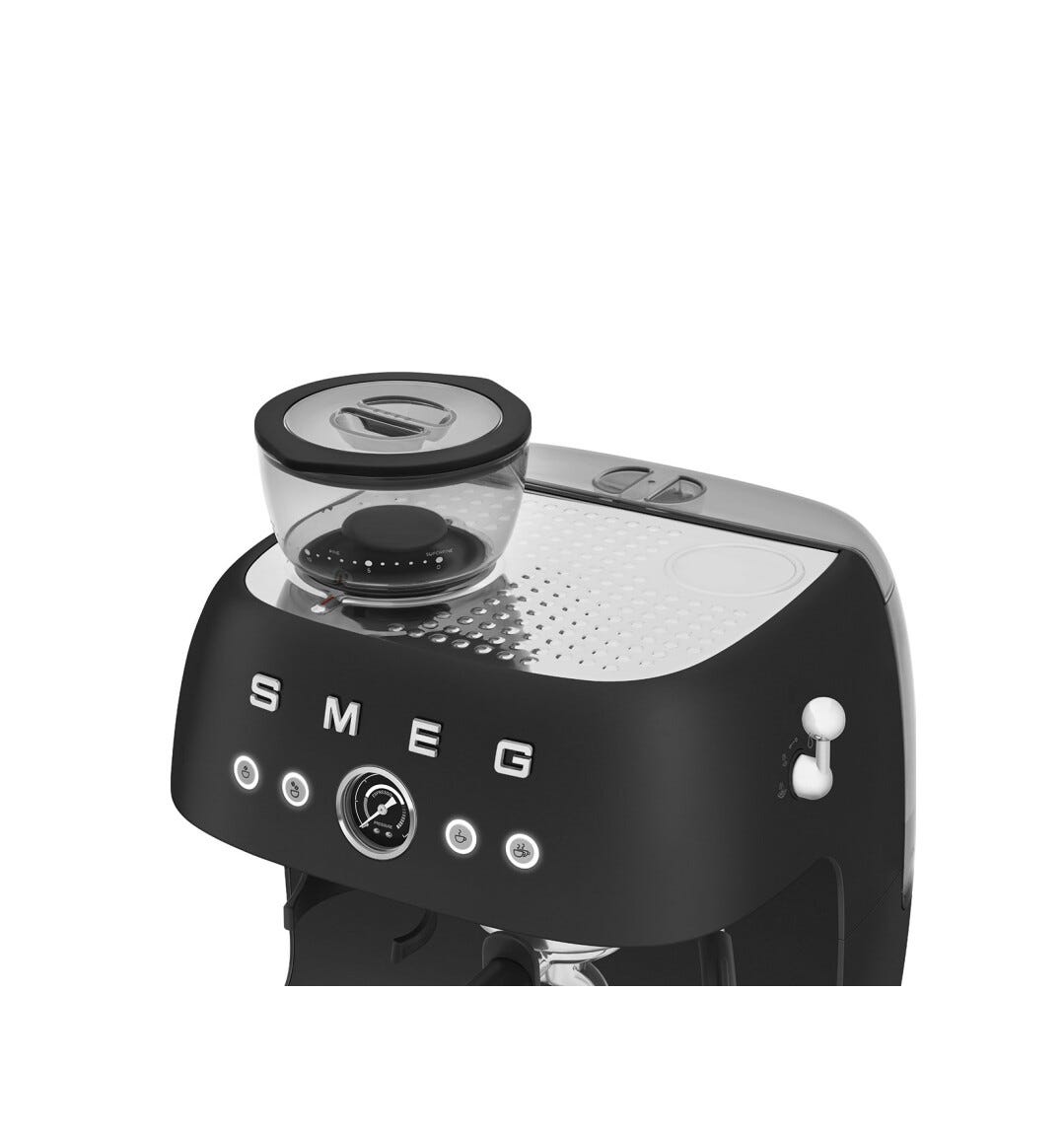 Smeg Selection EGF03BLMEU 50's Style Macchina per caffè espresso manuale, macinacaffè integrato, nero opaco