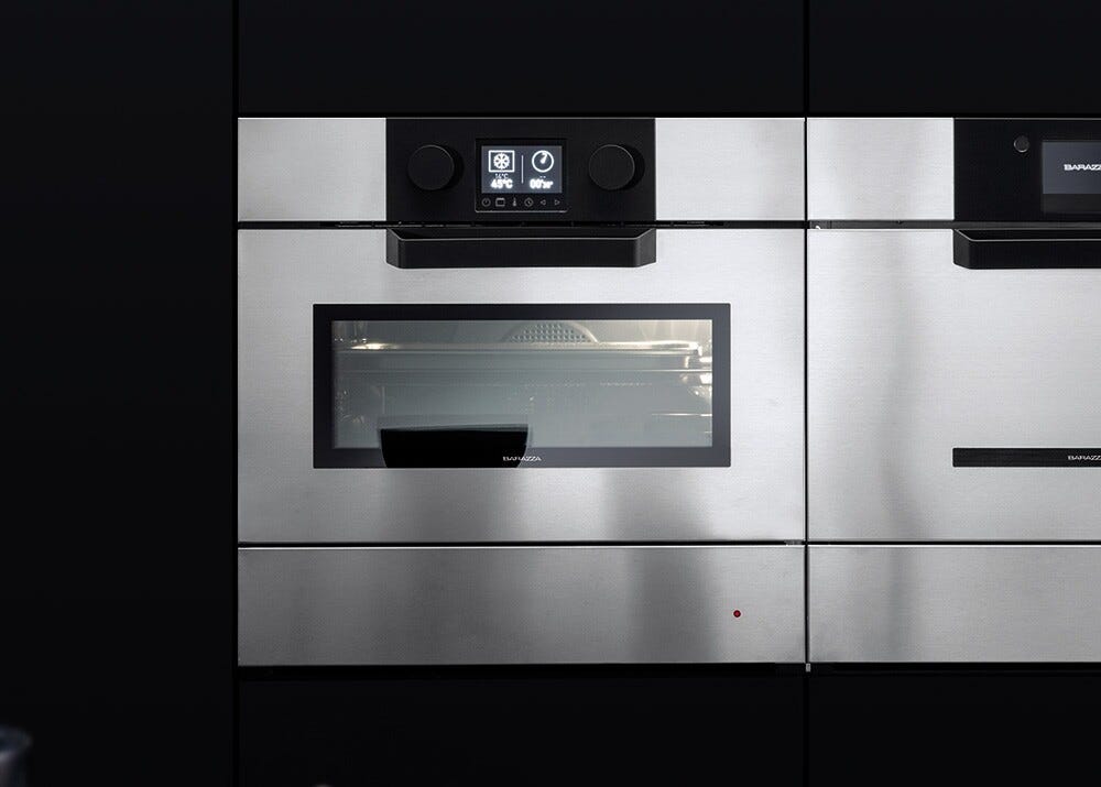 Barazza 1FEVSMC Icon Steel Forno combinato microonde h. 45 cm 40 L, Microonde 1000 W, 20 programmi automatici, inox