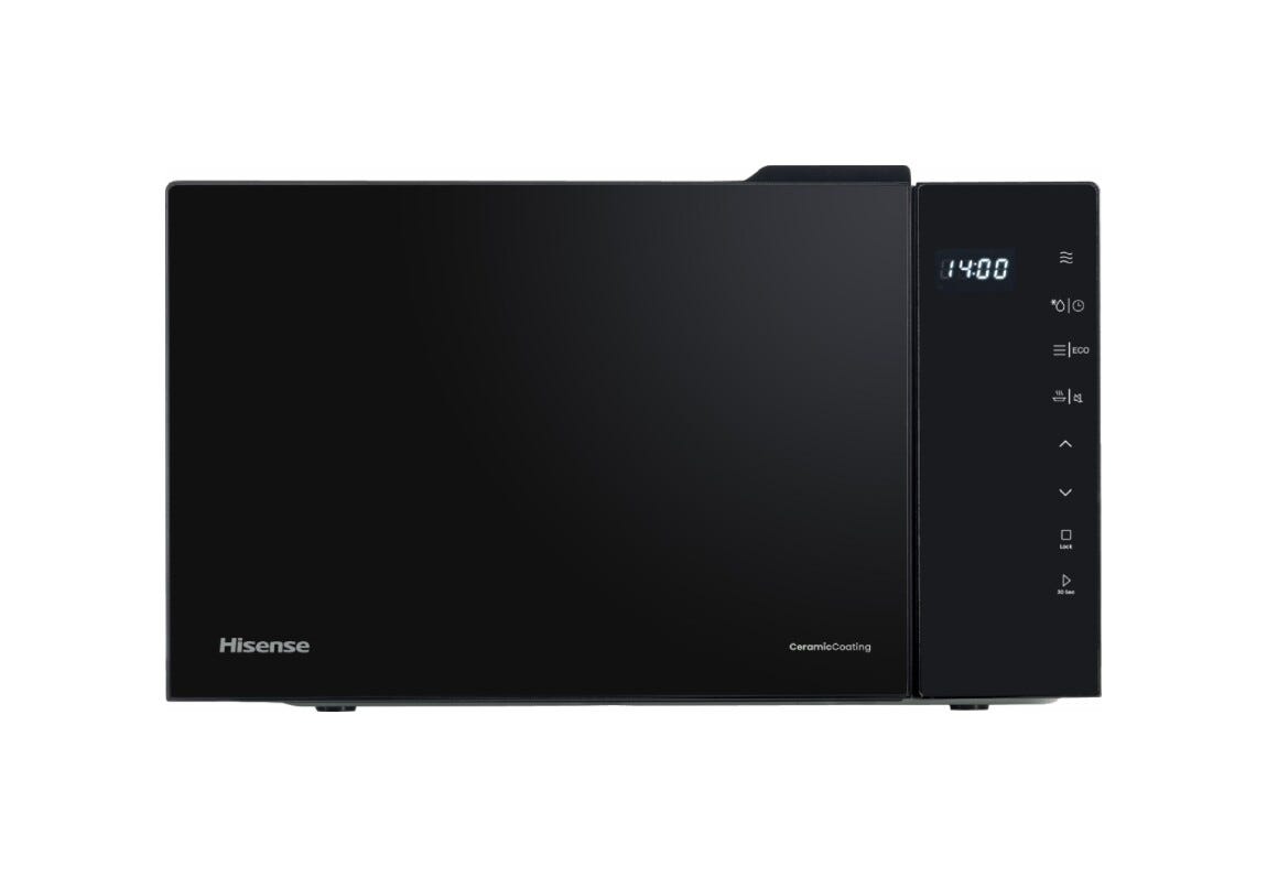 Hisense H23MOBS5H4 Forno a microonde cm. 48, capacità 23 litri, 800W, 10 livelli di potenza, rivestimento ceramico, nero