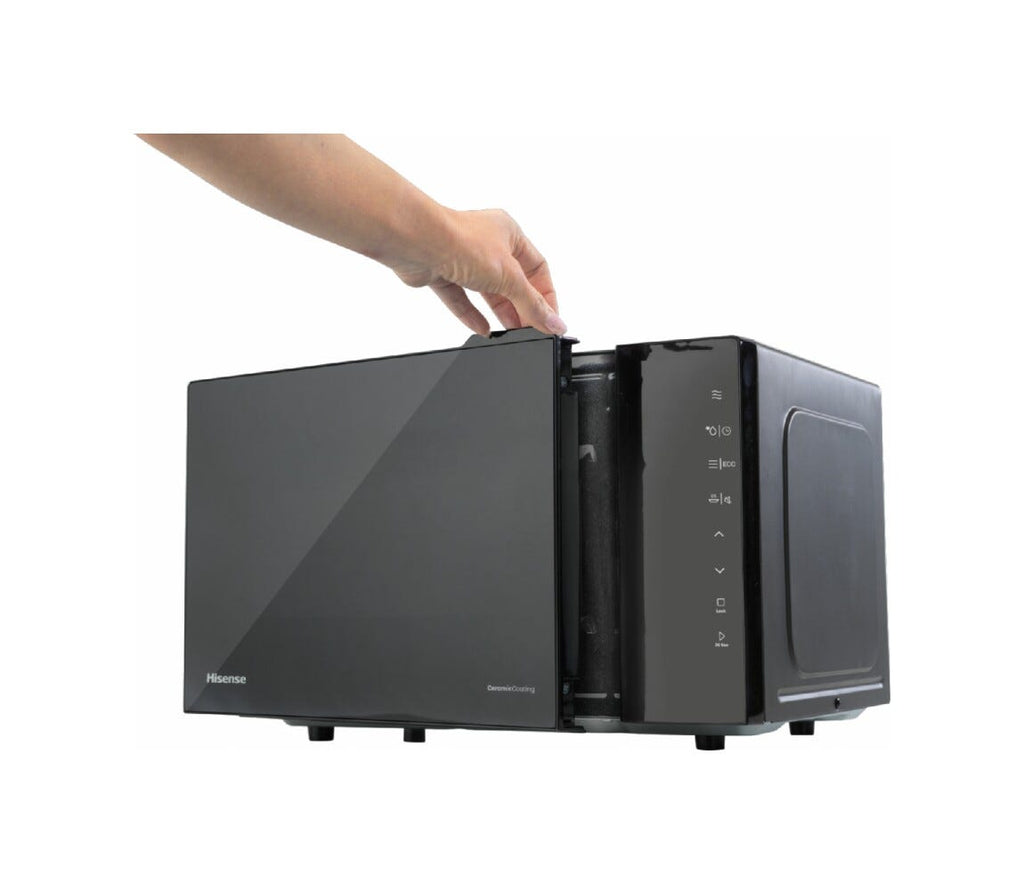 Hisense H23MOBS5H4 Forno a microonde cm. 48, capacità 23 litri, 800W, 10 livelli di potenza, rivestimento ceramico, nero