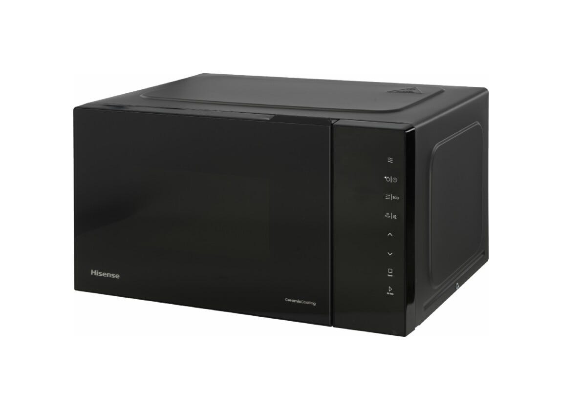 Hisense H23MOBS5H4 Forno a microonde cm. 48, capacità 23 litri, 800W, 10 livelli di potenza, rivestimento ceramico, nero