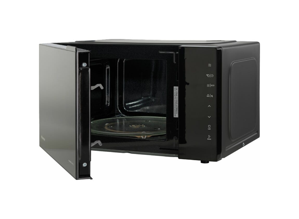 Hisense H23MOBS5H4 Forno a microonde cm. 48, capacità 23 litri, 800W, 10 livelli di potenza, rivestimento ceramico, nero