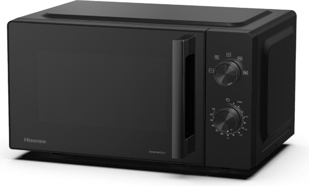 Hisense H20MOBP1HI Forno a microonde cm. 45, capacità 20 litri, 700W, tecnologia inverter, rivestimento ceramico, nero
