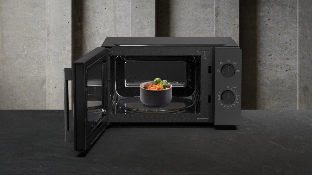 Hisense H20MOBP1HI Forno a microonde cm. 45, capacità 20 litri, 700W, tecnologia inverter, rivestimento ceramico, nero